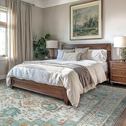 GENIMO 10x12 Area Rugs for Living Room, Machine Washable Non Slip Vintage Rugs - Image 3