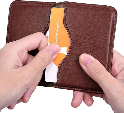 Wisdompro Business Card Holder, 2-Sided PU Leather Folio Name Card Holder - Image 4