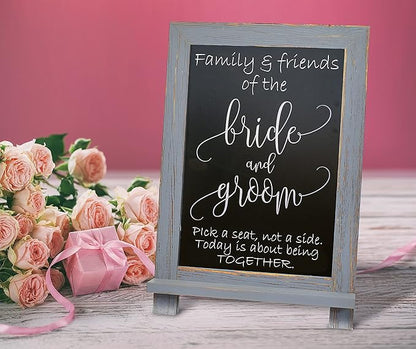 Better Office Products Framed Tabletop Chalkboard Sign, 9.5" x 14", Rustic Wood - Image 2