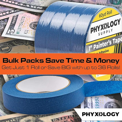 No-Residue 1 Inch, 60 Yard Blue Painters Tape 2 Pk. Easy-Tear, Pro-Grade - Image 7