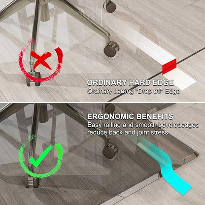 MESAILUP Beveled Edge Irregular Office Chair Mat - Image 3
