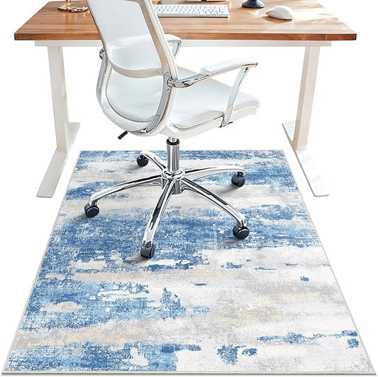 Office Chair Mat for Hardwood Tile Floor, Abstract 48"X 60" Desk Mats for by BESBLEE
