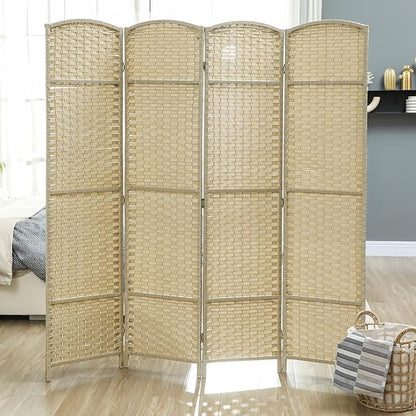 HOMCOM Room Divider, 4 Panel Folding Privacy Screen, 5.6' Tall Freestanding - Image 8