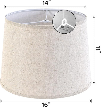 Drum Lamp Shades Larges, Modern Farmhouse Lampshades Beige - Image 2