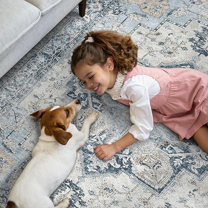 GENIMO Runner Rug 2'6"x12, Non Slip Vintage Hallway Runner Rugs, Low Pile - Image 7