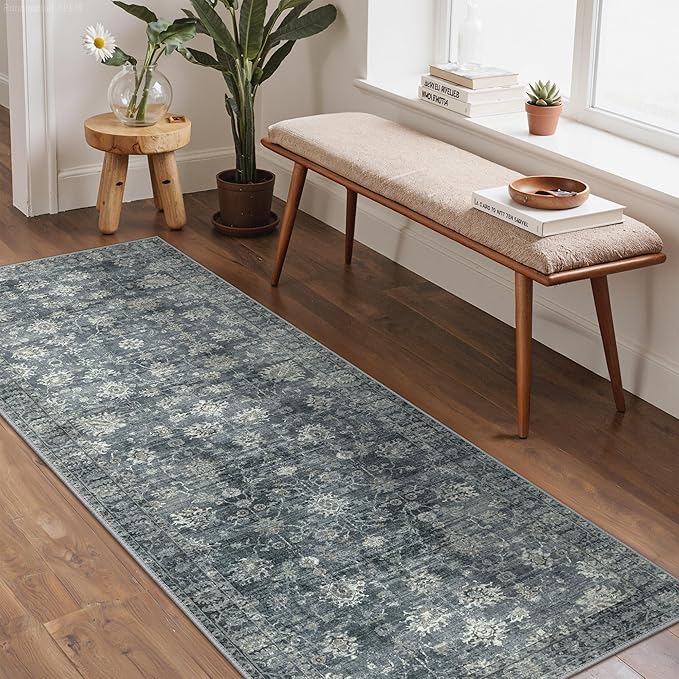 GENIMO Runner Rug 2'6''x8 Non Slip Machine Washable Vintage Hallway Runner Rug by GENIMO