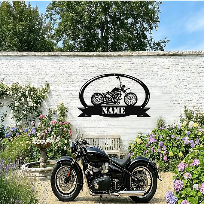 Custom Motorcycle Metal Sign Personalized Biker Name Signs Custom Garage - Image 5