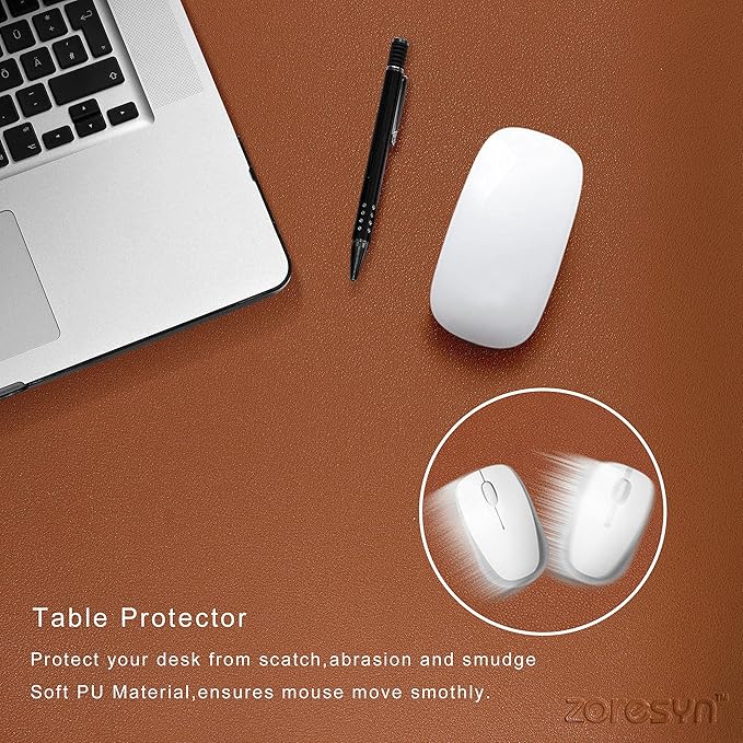 ZORESYN PU Leather Desk Mat Waterproof Anti-Oil Dining Table mat - Image 5