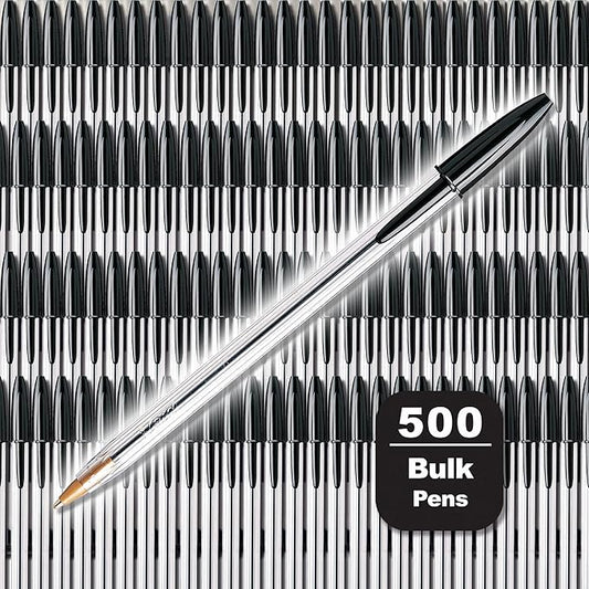 BIC Cristal Xtra Smooth Black Ballpoint Pens, Medium Point, 500-Count Box by BIC
