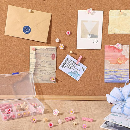 78 Pieces Push Pins Set Cute Thumb Tacks Decorative Flower Push Pins - Image 5