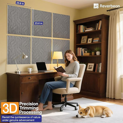 Reverbeon 6 PCS Acoustic Panels, 23.6x23.6 Inch Sound Absorbing Panels - Image 6