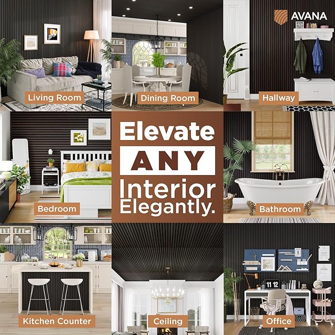 Avana Acoustic Wood Wall Panels – 94.4 X 12.6 Inch Smoke Oak Acoustic Panels 2 - Image 3
