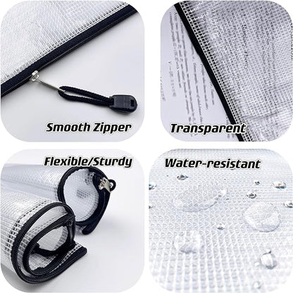 Oaimyy-18 PCS-6" x 8"-Mesh Zipper Pouch, Plastic Zip File Folders Puzzle Bags - Image 4