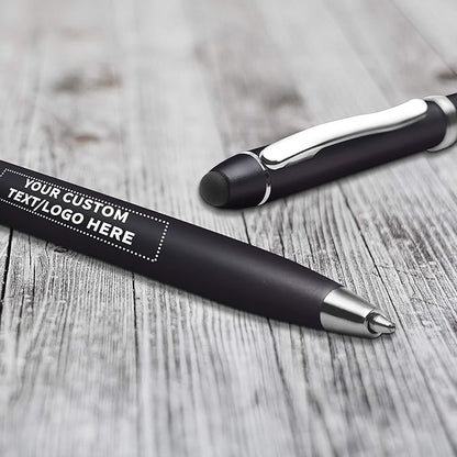 DISCOUNT PROMOS Custom Twist Action Plastic Stylus Pens, Personalized Bulk Pack - Image 7