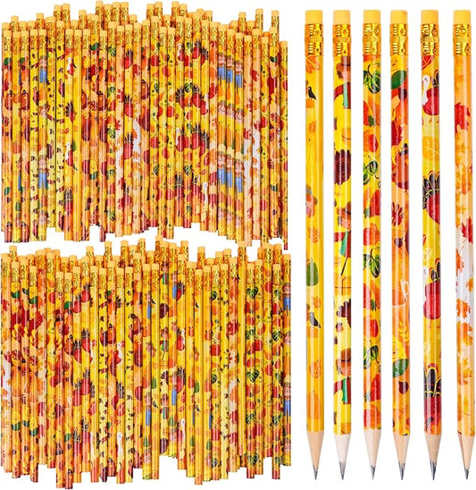 Kolewo4ever 200 Pieces Thanksgiving Pencils Assortment Cylinder Wood Pencil by Kolewo4ever