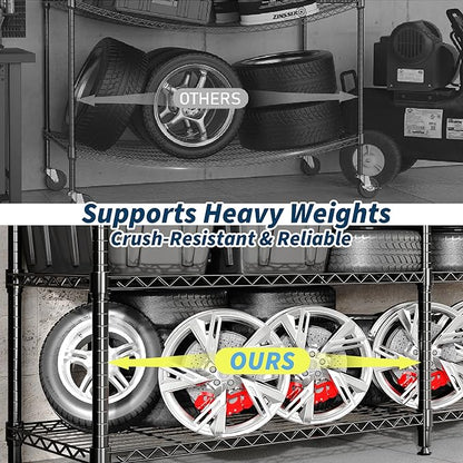 MilleLoom Metal Storage Shelves 4-Tiers, Adjustable Standing Wire Rack Shelf - Image 6