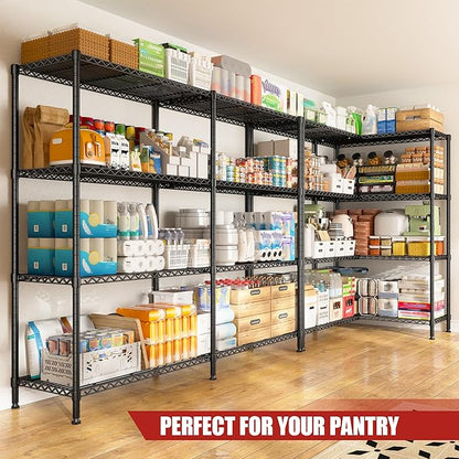 REIBII 61.7''W Storage Shelves Load 1220LBS Wire Shelving Unit 4 Tier Metal - Image 4
