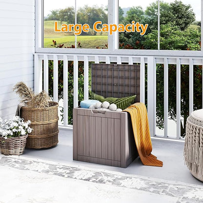 Yardgrace 35 Gallon Small Waterproof Outdoor Storage Box, Resin Deck Box - Image 4