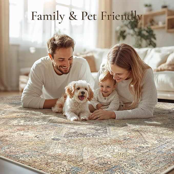 GENIMO Runner Rug 2x10 Non Slip Machine Washable Hallway Runner Vintage Rug - Image 6