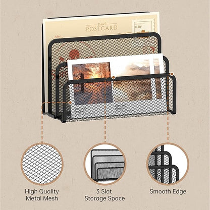 SUPEASY Mail Organizer for Desk, Mesh Metal Mail Holder Countertop - Image 5