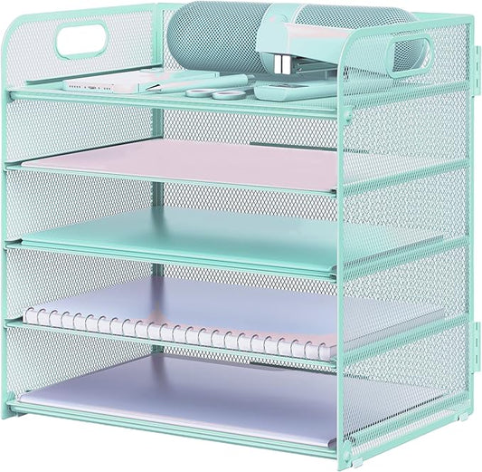 Letter Tray Paper Organizer 5-Tier Desk Organizer File Organizer Paper Holder by Sinboun