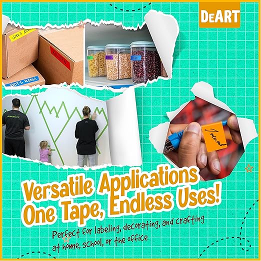 8x Colored Masking Tape, 33 Ft x 1 inch Colored Painters Tape - Image 3