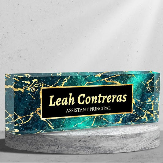 Personalized Name Plate for Desk Custom Acrylic Desk Name Plate Custom Employee by AZUFEMOS