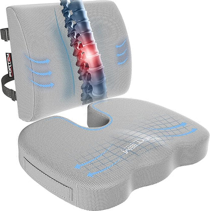 FORTEM Seat Cushion, Office Chair Cushion, Lumbar Support Pillow by FORTEM