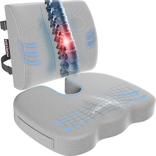 FORTEM Seat Cushion, Office Chair Cushion, Lumbar Support Pillow by FORTEM