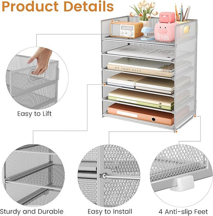Subekyu 6 Tier Paper Organizer for Desk - Image 5
