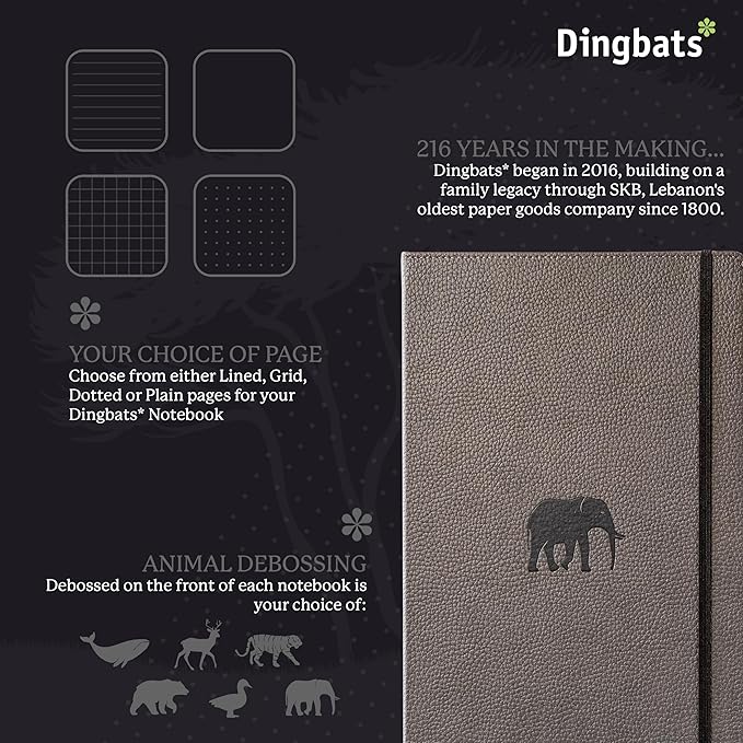 Dingbats* - Wildlife A4 Grid Notebook - Extra Large Hardcover PU Leather - Image 2
