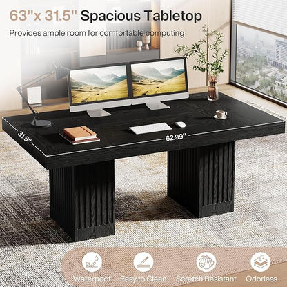 Tribesigns 63-Inch Executive Desk, Modern Office Computer Desk - Image 6