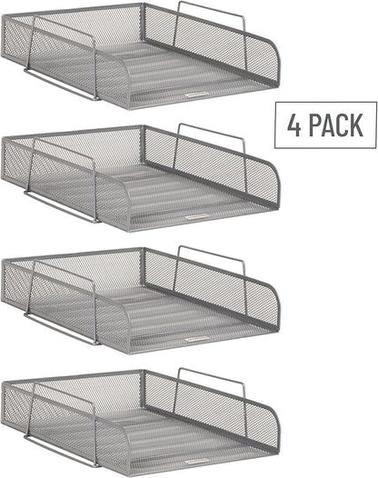 Mind Reader Stackable Paper Tray, Desktop Organizer, File Storage, Metal Mesh - Image 7
