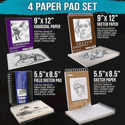 U.S. Art Supply 4-Pad Sketch Book and Drawing Paper Set - Image 3