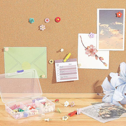 78 Pieces Push Pins Set Cute Thumb Tacks Decorative Flower Push Pins - Image 5