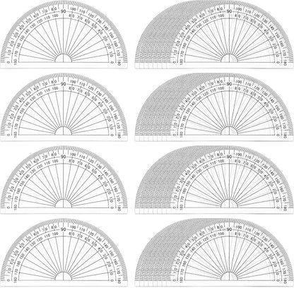 Zonon 200 Pcs 4 Inch Clear Plastic Protractor Bulk Math Protractors Set 180 by Zonon