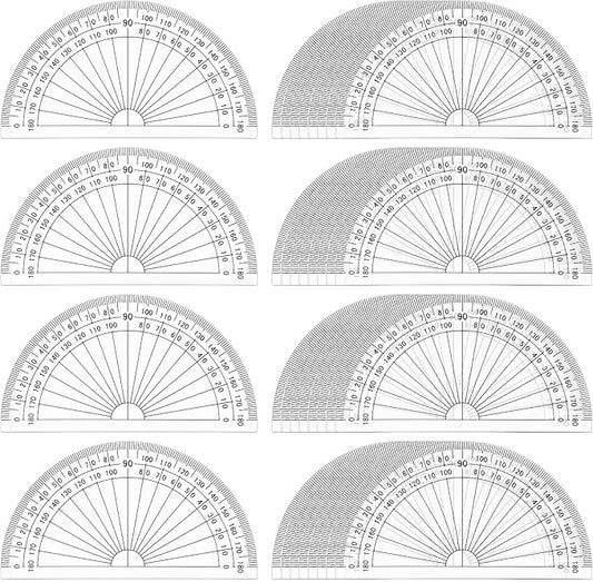 Zonon 200 Pcs 4 Inch Clear Plastic Protractor Bulk Math Protractors Set 180 by Zonon