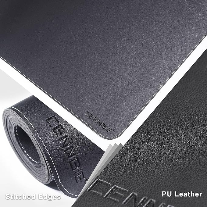 CENNBIE Leather Desk Mat Protector, 35.5" x 16" Extra Large Leather Office Desk - Image 3