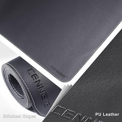 CENNBIE Leather Desk Mat Protector, 35.5" x 16" Extra Large Leather Office Desk - Image 3