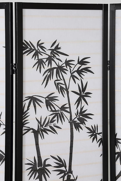Roundhill Furniture 3-Panel Oriental Shoji Room Divider Screen - Image 3