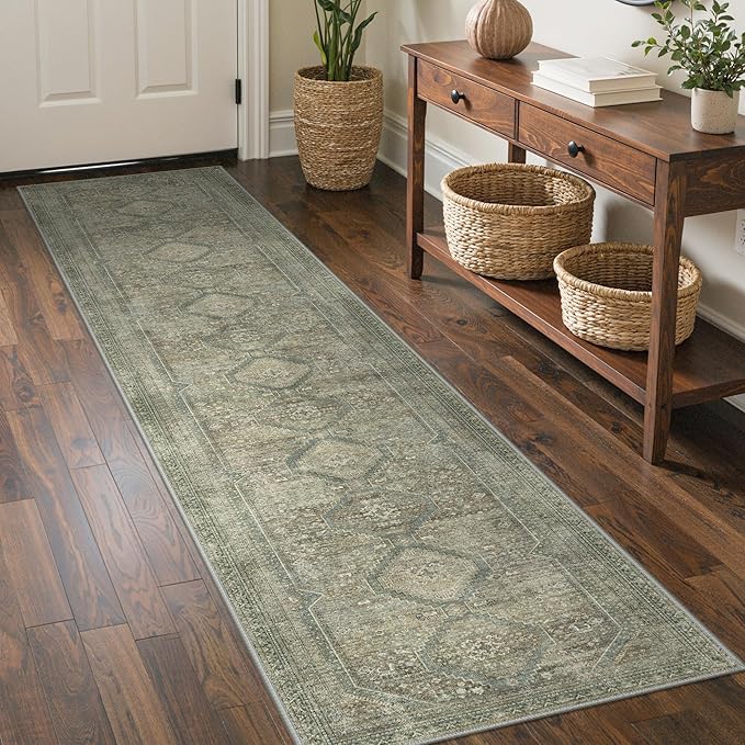 GENIMO Runner Rug 2x8 Non Slip Machine Washable Hallway Runner Rug, Low Pile by GENIMO