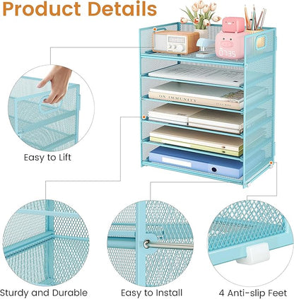 Subekyu 6 Tier Office File Paper Desk Tray Organizer - Image 5