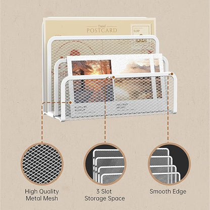 SUPEASY Mail Organizer for Desk, Mesh Metal Mail Holder Countertop - Image 4