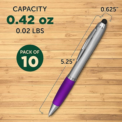 DISCOUNT PROMOS Stylus Ballpoint Pens Set of 10, Bulk Pack - Image 5