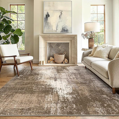 GENIMO Washable Area Rugs for Living Room, 8x10 Vintage Non Slip Rugs, Low Pile by GENIMO
