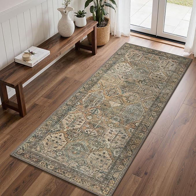 GENIMO 3x8 Runner Rugs for Hallway, Machine Washable Non Slip Vintage Rugs - Image 3