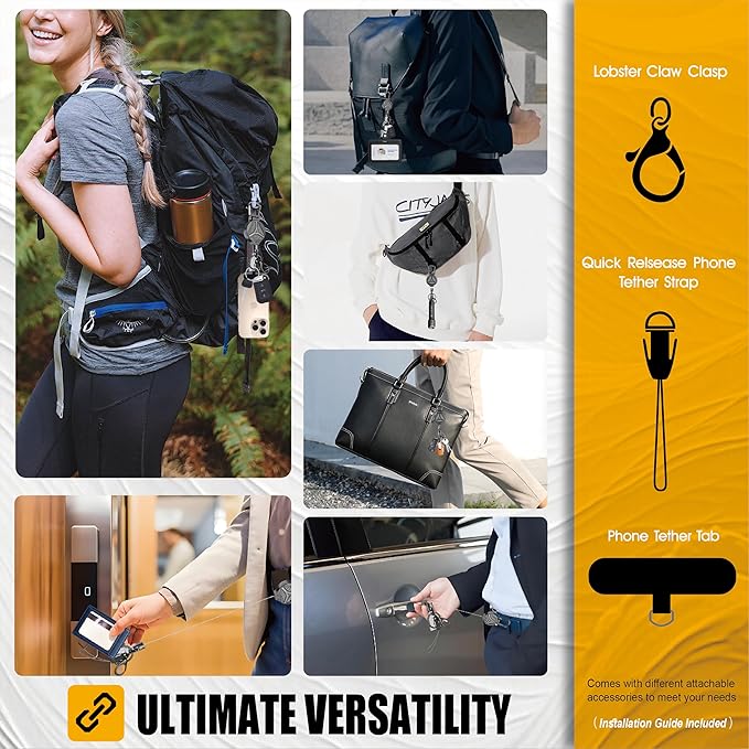 KAHETA Retractable Keychain Heavy Duty Carabiner Badge Holder Clip - Image 8