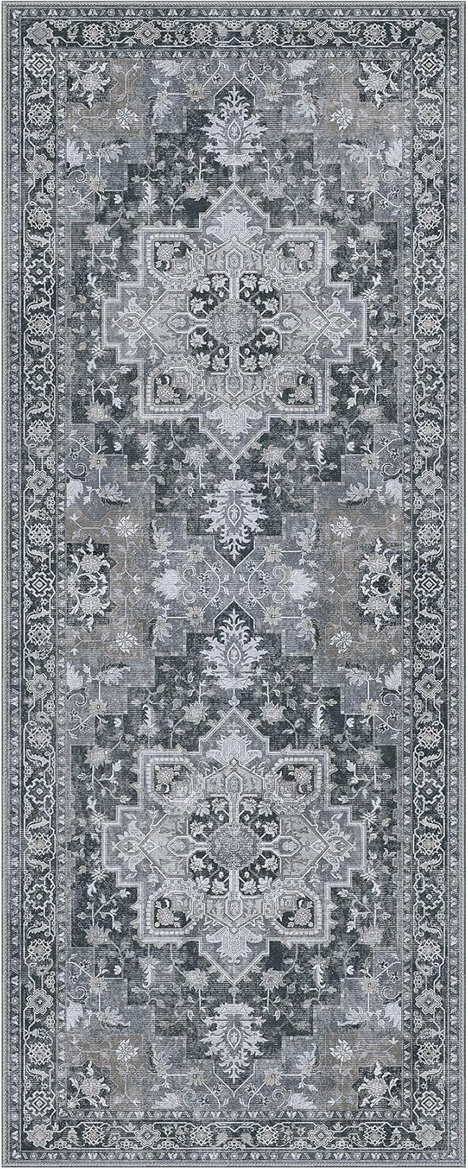 GENIMO 2'6''x10 Runner Rugs for Hallway, Machine Washable Non Slip Vintage Rugs - Image 9