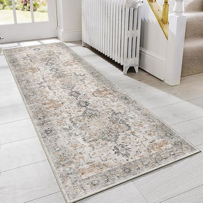 GENIMO Runner Rug 2'6''x8, Non Slip Vintage Hallway Runner Rugs, Low Pile by GENIMO