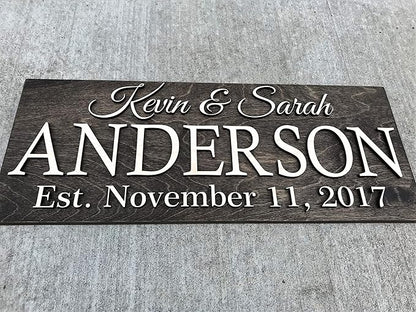 Personalized Family Name Wooden Sign | Last Name Established | Custom Wedding - Image 2